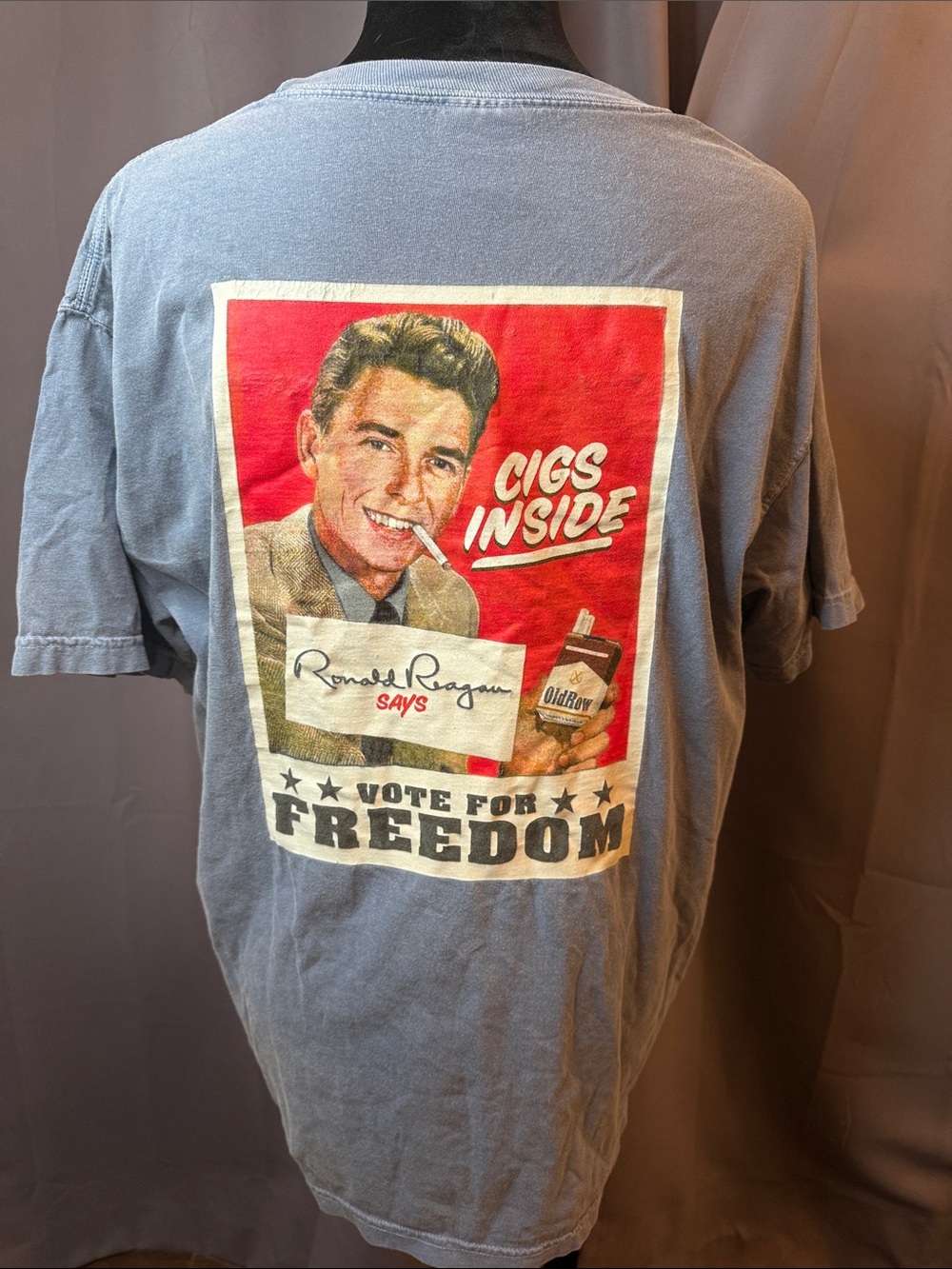 Comfort Colors Grey Short Sleeve Tee with Red Retro Poster Graphic